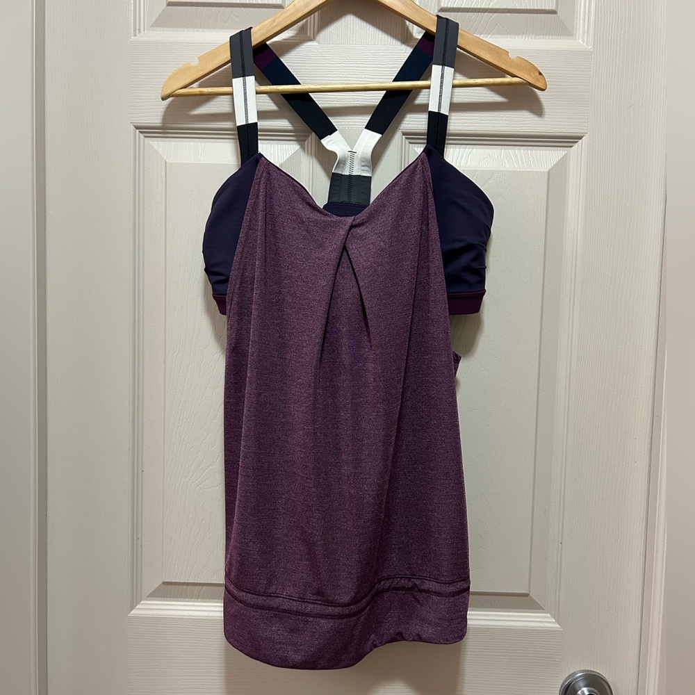 lululemon athletica Plum Purple & Navy Strappy Racerback Sports Tank